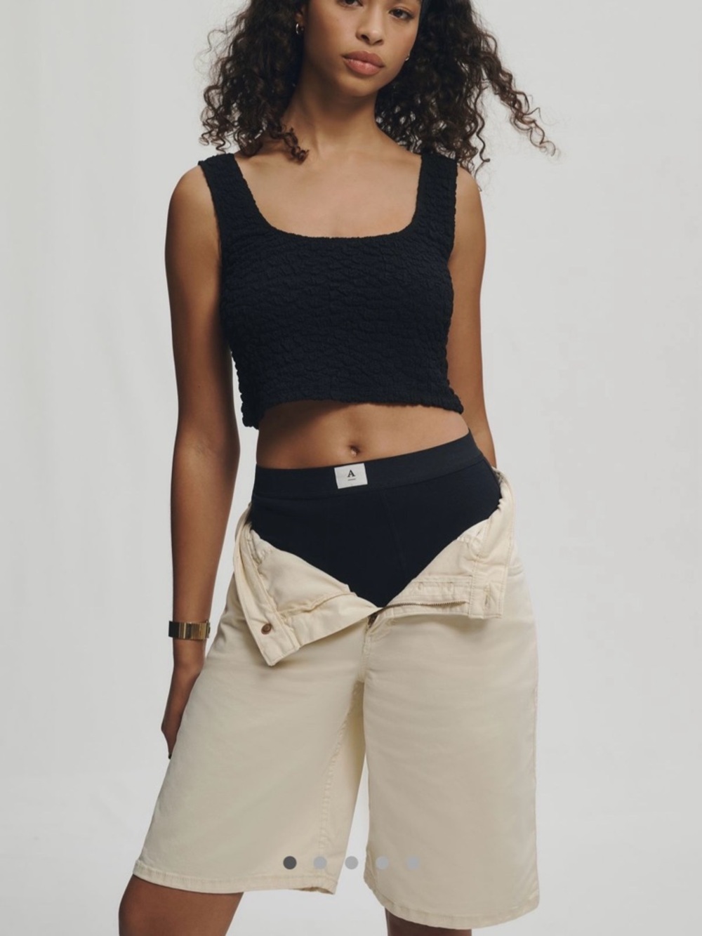 Anthropologie Black Textured Tank